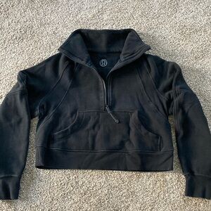 Lululemon oversized scuba funnel-neck half zip, black, size XS/S